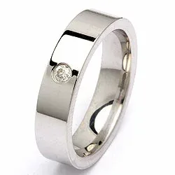 Vigselsring i silver 0,05 ct