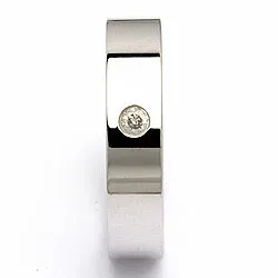 Vigselsring i silver 0,05 ct