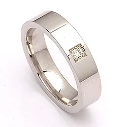 Vigselsring i silver 0,05 ct