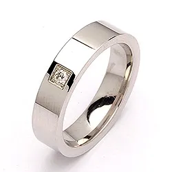 Vigselsring i silver 0,05 ct