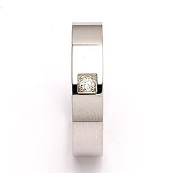 Vigselsring i silver 0,05 ct