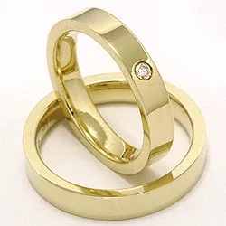 Vigselsringar i 9 karat guld 0,05 ct