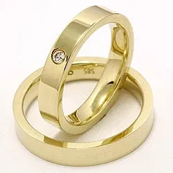 Vigselsringar i 9 karat guld 0,05 ct