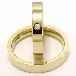 Vigselsringar i 9 karat guld 0,05 ct
