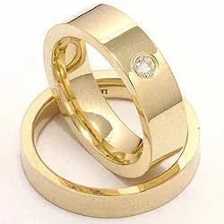 Vigselsringar i 9 karat guld 0,10 ct