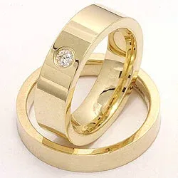 Vigselsringar i 9 karat guld 0,10 ct