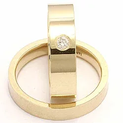 Vigselsringar i 9 karat guld 0,10 ct