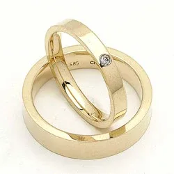 Vigselsringar i 9 karat guld 0,02 ct