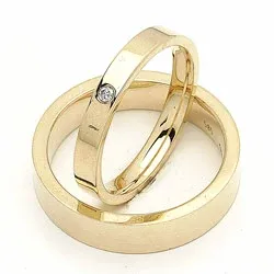 Vigselsringar i 9 karat guld 0,02 ct