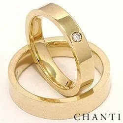 Vigselsringar i 9 karat guld 0,05 ct