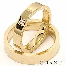 Vigselsringar i 9 karat guld 0,05 ct