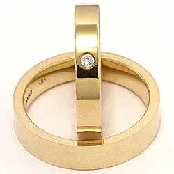 Vigselsringar i 9 karat guld 0,05 ct