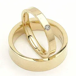 Vigselsringar i 9 karat guld 0,02 ct