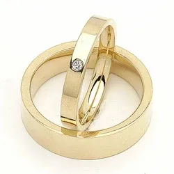 Vigselsringar i 9 karat guld 0,02 ct