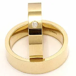 Vigselsringar i 9 karat guld 0,05 ct