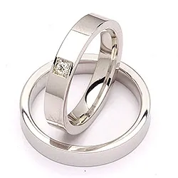 Vigselsringar i silver 0,05 ct