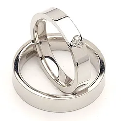 Vigselsringar i silver 0,03 ct