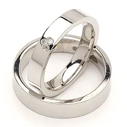 Vigselsringar i silver 0,03 ct