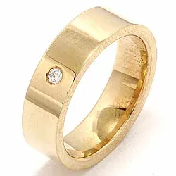 Vigselsring i 9 karat guld 0,05 ct