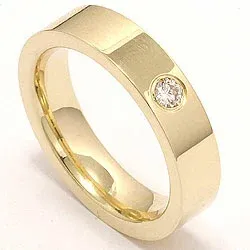Vigselsring i 14  karat guld 0,10 ct