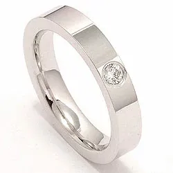 Elegant briljant vigselsring i 14  karat vitguld 0,10 ct
