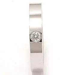 Elegant briljant vigselsring i 14  karat vitguld 0,10 ct