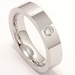 Vigselsring i 14  karat vitguld 0,10 ct