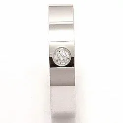 Vigselsring i 14  karat vitguld 0,10 ct