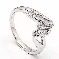 Elegant abstrakt ring i rhodinerat silver