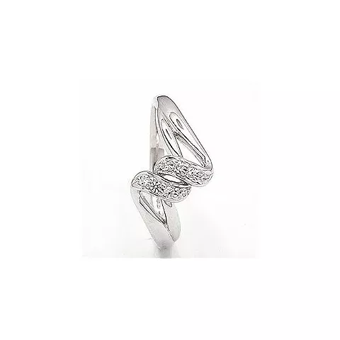 Elegant abstrakt ring i rhodinerat silver