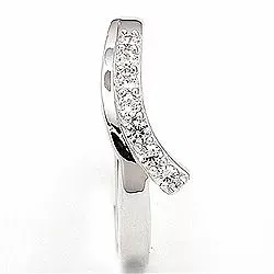 Enkel zirkon ring i rhodinerat silver