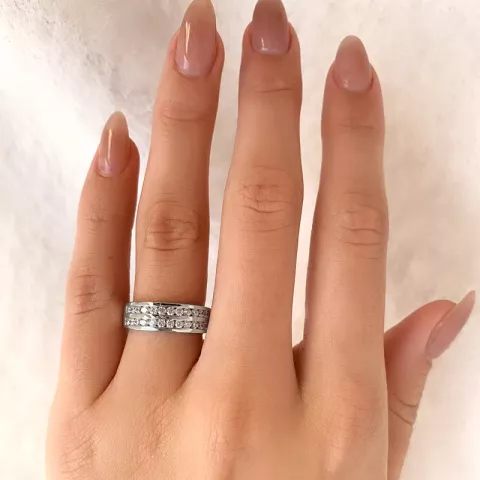 vit ring i rhodinerat silver