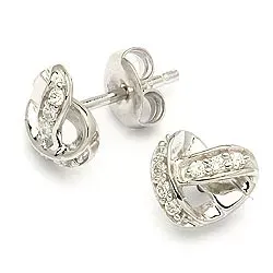 Hjärta örhängestift i rhodinerat silver