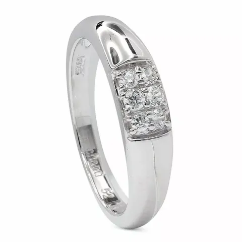 Bred zirkon ring i rhodinerat silver