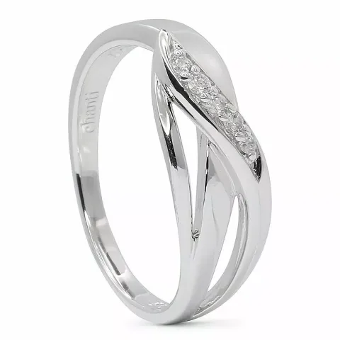 zirkon ring i rhodinerat silver