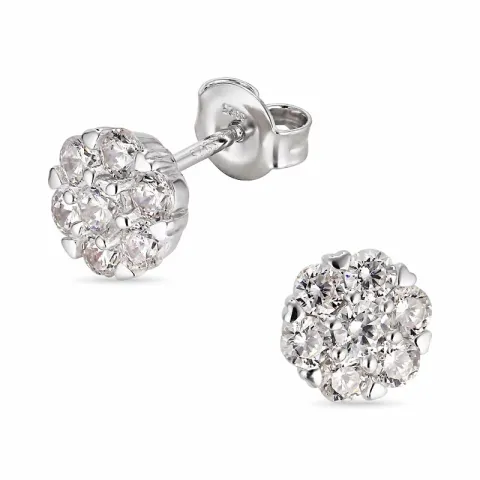 Runda zirkon örhängen i silver