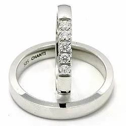 Vigselsringar i 14  karat vitguld 5 x 0,05 ct - set