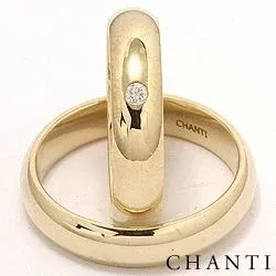 Vigselsringar i 14  karat guld 0,05 ct - set