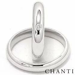 Vigselsringar i 14  karat vitguld 0,05 ct - set