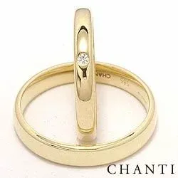 Vigselsringar i 14  karat guld 0,025 ct - set