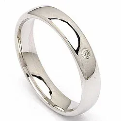vigselsring i 14  karat vitguld 0,025 ct