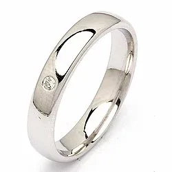 vigselsring i 14  karat vitguld 0,025 ct