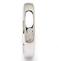 vigselsring i 14  karat vitguld 0,025 ct