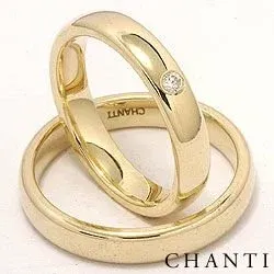 Vigselsringar i 14  karat guld 0,05 ct ct - set