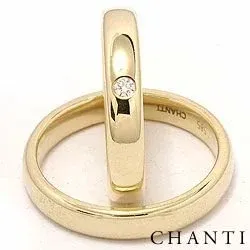 Vigselsringar i 14  karat guld 0,05 ct ct - set