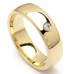 diamant vigselsring i 14  karat guld 0,05 ct