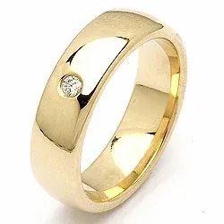 diamant vigselsring i 14  karat guld 0,05 ct