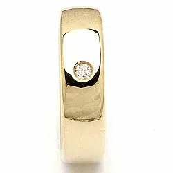 diamant vigselsring i 14  karat guld 0,05 ct