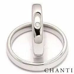 Vigselsringar i 14  karat vitguld 0,025 ct - set