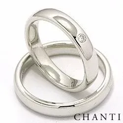 ovala diamant vigselsringar i 14  karat vitguld 1 x 0,05 ct - set